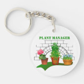 Funny Potted Flowers Plant Manager op persoonlijke Sleutelhanger (Voorkant)
