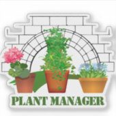 Funny Potted Flowers Plant Manager op persoonlijke Sticker (Voorkant)