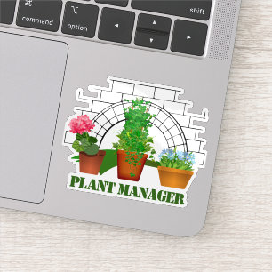 Funny Potted Flowers Plant Manager op persoonlijke Sticker