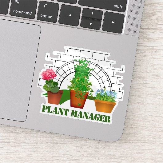 Funny Potted Flowers Plant Manager op persoonlijke Sticker (Detail)
