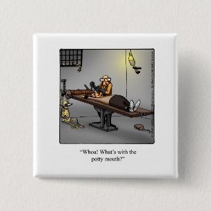 Funny "Potty Mouth"-Button Vierkante Button 5,1 Cm