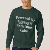 Funny Powered by Eggnog Christmas Mannen trui (Voorkant)