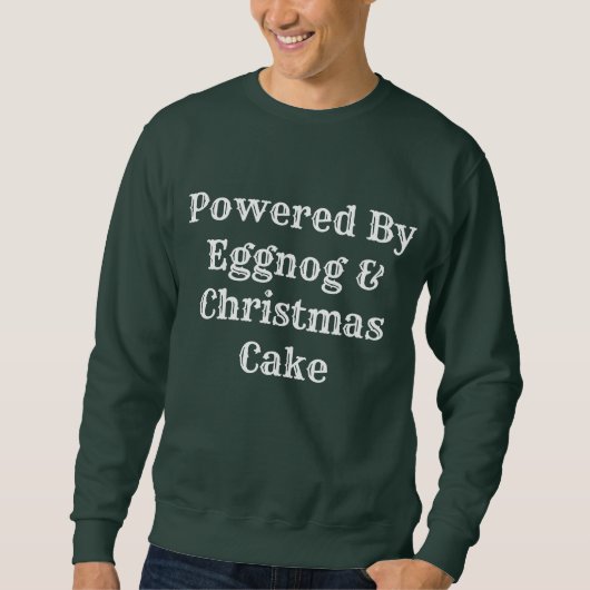 Funny Powered by Eggnog Christmas Mannen trui (Voorkant)