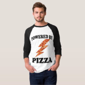 Funny Powered by Pizza Cool Pizza T-shirt (Voorkant volledig)