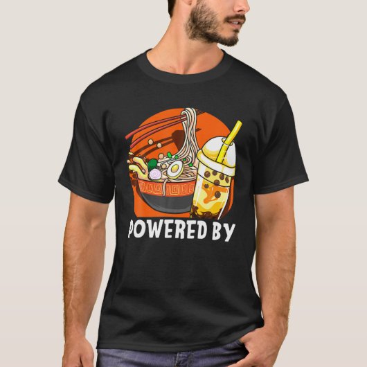 Funny Powered by Ramen T-shirt (Voorkant)
