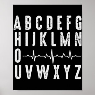 Funny PQRST EKG Heart Rhythm van Nurse ABC Poster