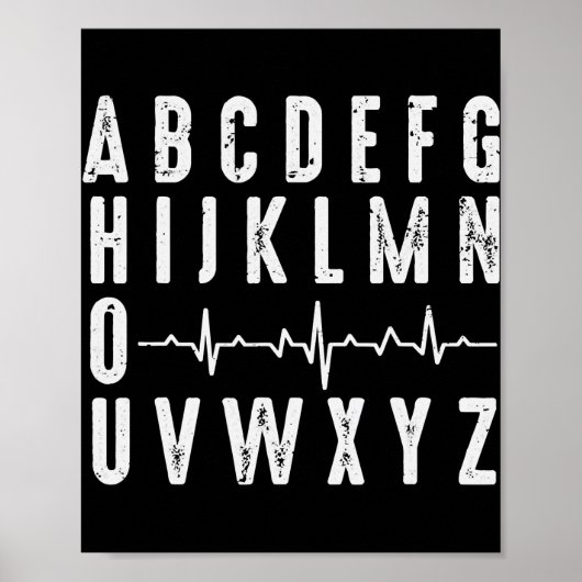 Funny PQRST EKG Heart Rhythm van Nurse ABC Poster (Voorkant)