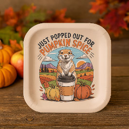 Funny Prairie Dog Fall Pumpkin Spice Humor Papieren Bordje