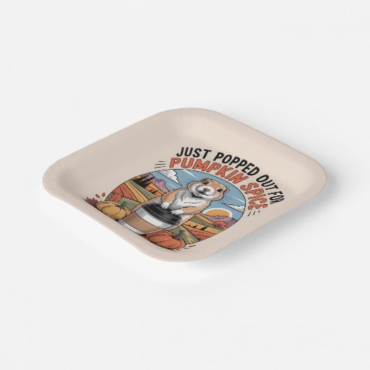 Funny Prairie Dog Fall Pumpkin Spice Humor Papieren Bordje (Gebogen)