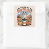 Funny Prairie Dog Fall Pumpkin Spice Humor Vierkante Sticker (Tas)