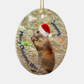 Funny Prairie Dog in Santa Hat Keramisch Ornament (Rechts)
