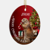Funny Prairie Dog kerstboom Keramisch Ornament (Rechts)