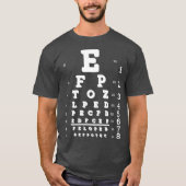 Funny Prank Blurry Eye Chart Examen T-shirt (Voorkant)
