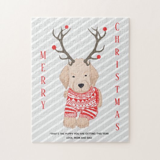 Funny Prank kerstrector Puppy Gift Legpuzzel (Verticaal)