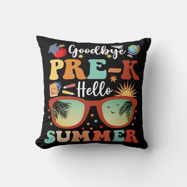 Funny Pre-k Afstuderen Hallo Goodbye Pre-k Kussen (Voorkant)
