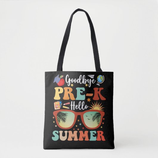 Funny Pre-k Afstuderen Hallo Goodbye Pre-k Tote Bag (Voorkant)