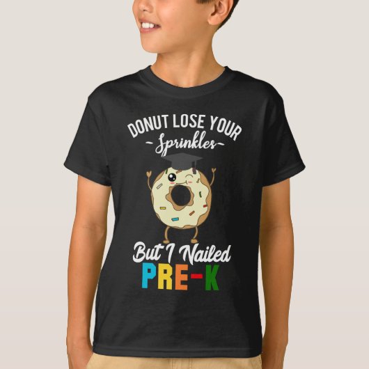 Funny Pre-K Afstuderen Preschool Afstuderen Donut T-shirt (Voorkant)
