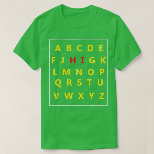 Funny Pre K Kindergarten Hi Alphabet Back To Schoo T-shirt (Design voorkant)
