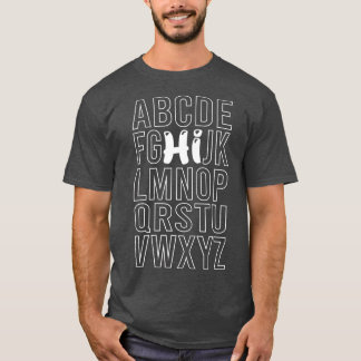 Funny Pre K Kindergarten Hi Alphabet Back To Schoo T-shirt