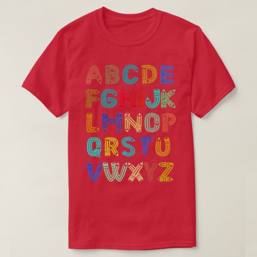 Funny Pre K Kindergarten Hi Alphabet Terug naar Sc T-shirt (Design voorkant)