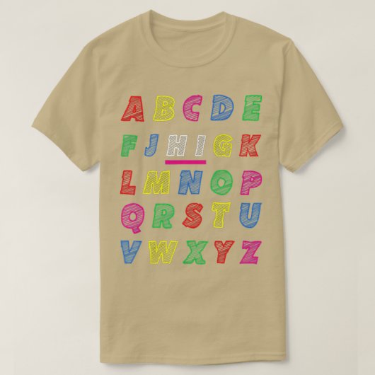 Funny Pre-K Kindergarten Hi Alphabet Terug naar Sc T-shirt (Design voorkant)