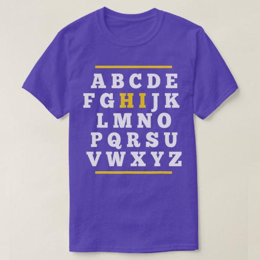 Funny Pre K Kindergarten Hi Alphabet Terug naar Sc T-shirt (Design voorkant)
