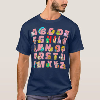 Funny Pre K Kindergarten Hi Alphabet Terug naar Sc T-shirt