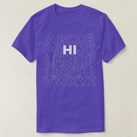 Funny Pre K Kindergarten Hi Alphabet Terug naar Sc T-shirt (Design voorkant)