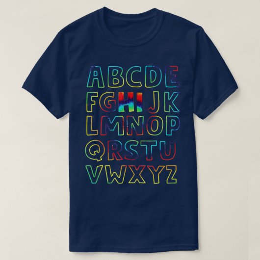 Funny Pre K Kindergarten Hi Alphabet Terug naar Sc T-shirt (Design voorkant)