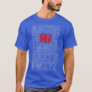 Funny Pre K Kindergarten Hi Alphabet Terug naar Sc T-shirt