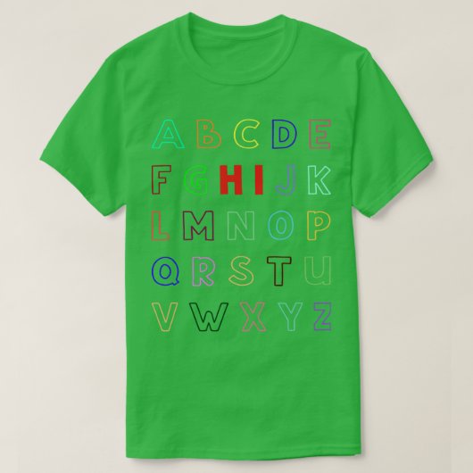 Funny Pre K Kindergarten Hi Alphabet Terug naar Sc T-shirt (Design voorkant)
