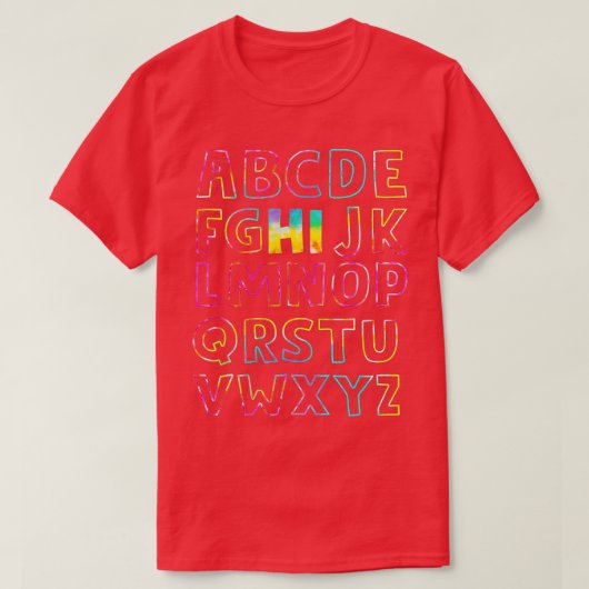 Funny Pre K Kindergarten Hi Alphabet Terug naar Sc T-shirt (Design voorkant)