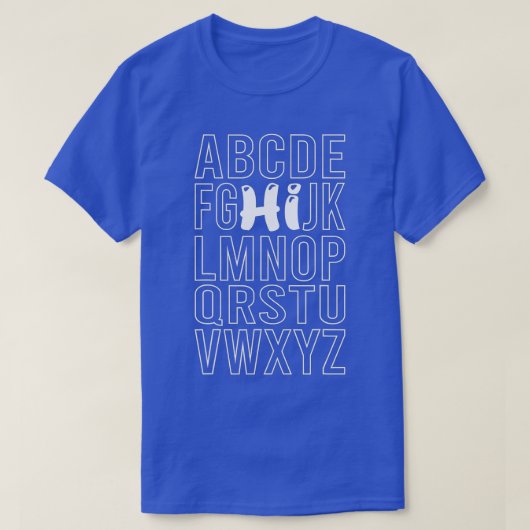 Funny Pre K Kindergarten Hi Alphabet Terug naar Sc T-shirt (Design voorkant)