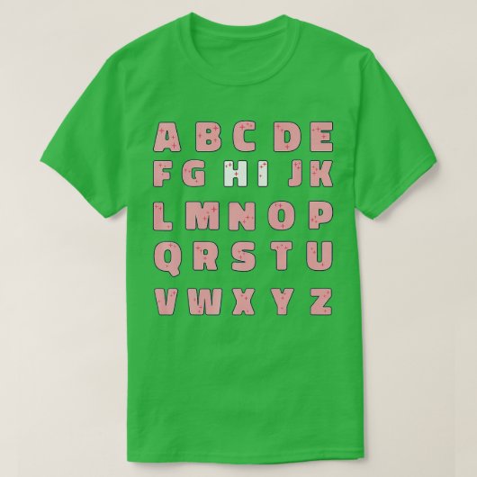 Funny Pre K Kindergarten Hi Alphabet Terug naar Sc T-shirt (Design voorkant)