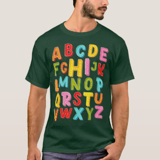 Funny Pre K Kindergarten Hi Alphabet Terug naar Sc T-shirt