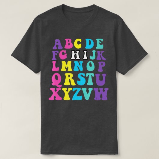 Funny Pre K Kindergarten Hi Alphabet Terug naar Sc T-shirt (Design voorkant)