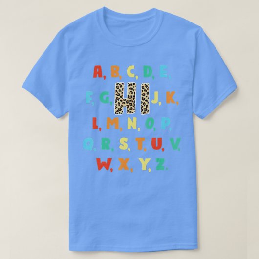Funny Pre K Kindergarten Hi Alphabet Terug naar Sc T-shirt (Design voorkant)