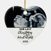 Funny Pregnancy Aankondiging voor het verwachten v Keramisch Ornament (Achterkant)