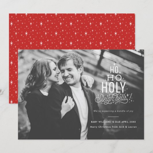 Funny Pregnancy Announcement Holiday Card Kaart (Voorkant / Achterkant)