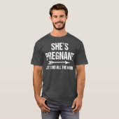 Funny Pregnancy Announge voor Pap Baby T-shirt (Voorkant volledig)