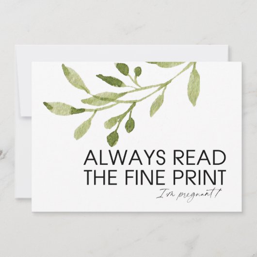 Funny Pregnancy onthullen dat ik zwanger ben van e Kaart (Voorkant)