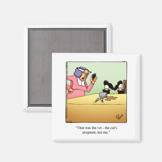Funny Pregnant Cat Humor Magnet (Voorkant / Achterkant)