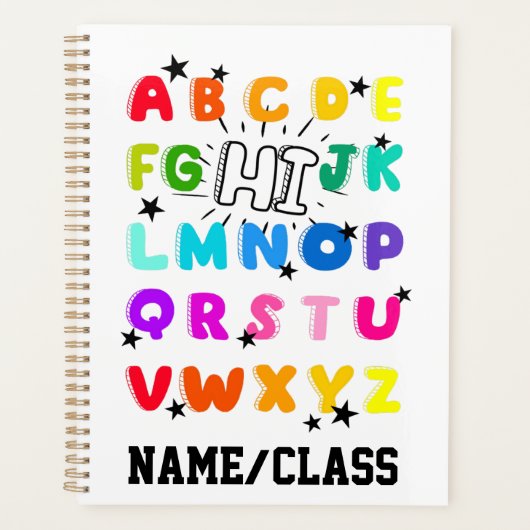 Funny PreK Kindergarten Hi Alphabet Back To School Planner (Voorkant)