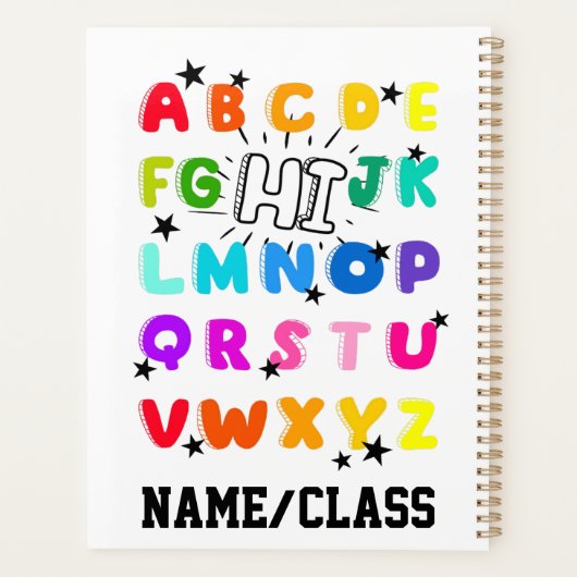 Funny PreK Kindergarten Hi Alphabet Back To School Planner (Achterkant)