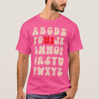 Funny PreK Kindergarten Hi Alphabet Terug naar sch T-shirt