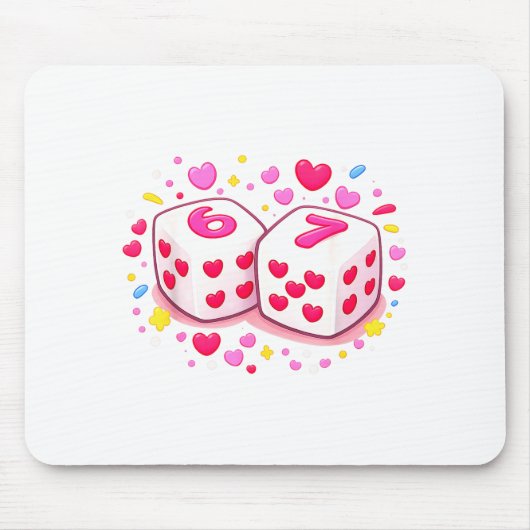 Funny Preppy 67 Valentine Six Seven Dice 6 7 Men W Muismat (Voorkant)