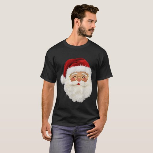 Funny Preppy Realistic Faux Yarn Santa Claus Merry T-shirt (Voorkant volledig)