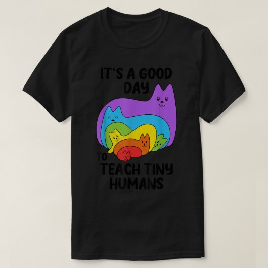 Funny Preschool leraar Teach Tiny Humans Rainbow T-shirt (Design voorkant)