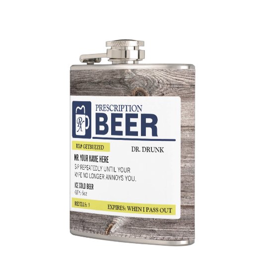 Funny Prescription Beer Heupfles (Links)