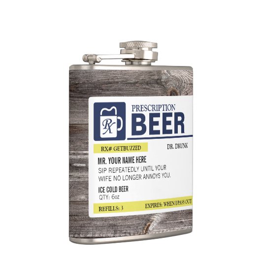 Funny Prescription Beer Heupfles (Rechts)